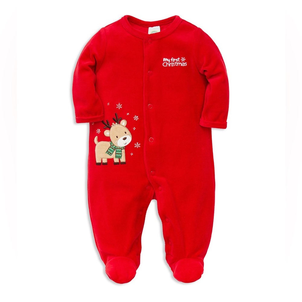 NWT LITTLE ME
Unisex My First Christmas Velour
Reindeer Footie - Baby